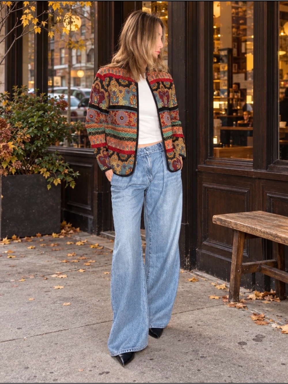 Collection Tapestry Jacket Floral Boho Zip Front